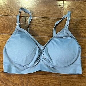 Motherhood Maternity Nursing Bra Gray Women’s L/G Seamless Clip Down